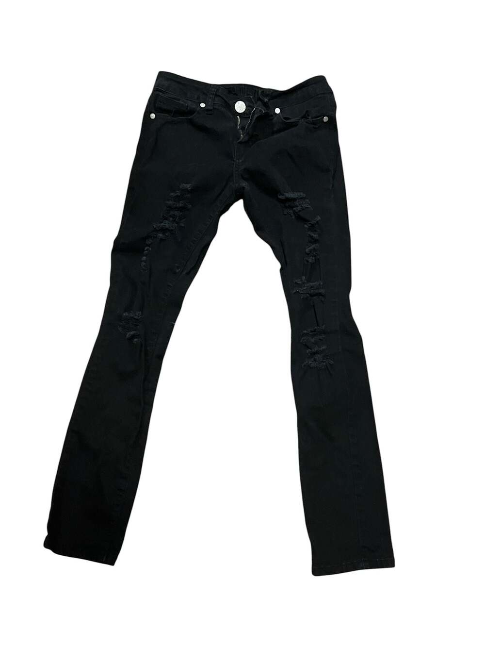 V.I.P. Distressed Black Skinny Jeans